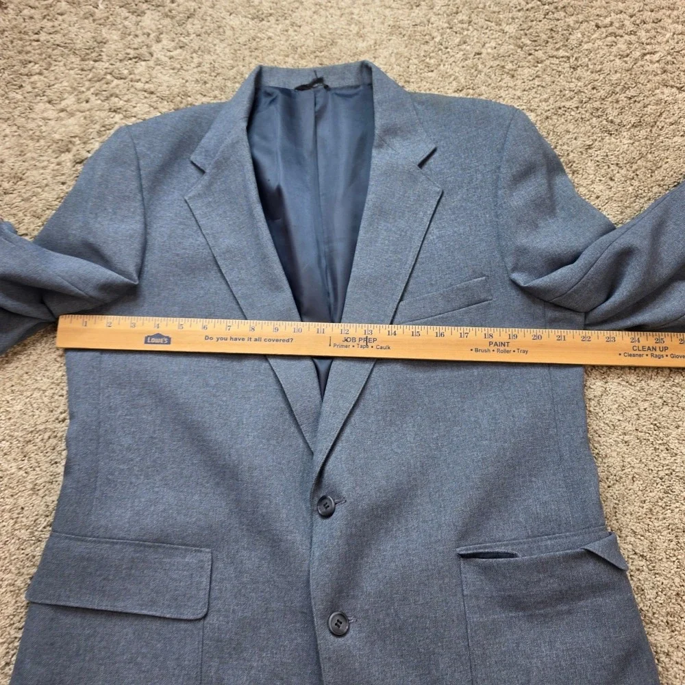 VINTAGE Levis Action Suit Blazer Jacket Mens 44 Grey Blue Two Button Business